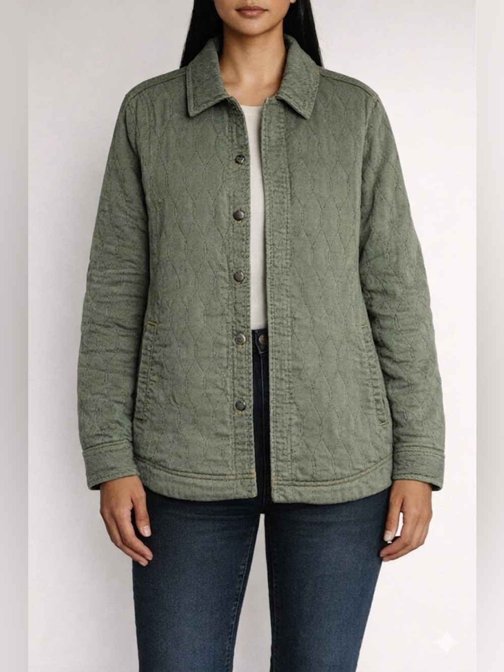 Women's Jachs Girlfriend Quilted Green Button Down Jacket- Size XXL